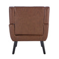 Modern Soft Leather Material Ergonomics Accent Chair Living Room Chair Bedroom Chair Home Chair With Black Legs For Indoor Home Brown Pu Brown Foam Upholstered