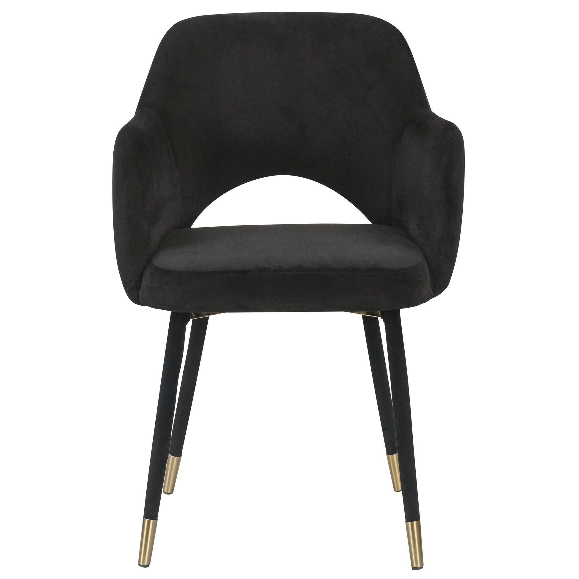 Black And Gold Upholstered Accent Chair With Open Back Black Gold Primary Living Space Contemporary Fabric Metal