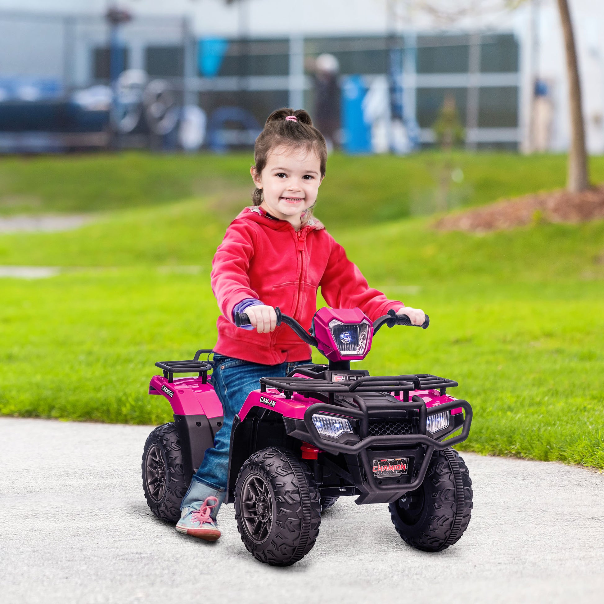 Aosom 12V Kids Atv Battery Operated With Aux Port Usb, Kids Wheele