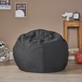 Chrisholm Black Bean Bag 25 In. X 34 In. X 34 In. Black Fabric