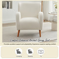 Mirod Modern Wing Back Lounge Chair Stylish Design, Soft Fabric, Solid Wood Legs, Easy Assembly, Durable Frame Beige Boucle