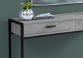 Accent Table, Console, Entryway, Narrow, Sofa, Storage Drawer, Living Room, Bedroom, Grey Laminate, Black Metal, Contemporary, Modern Grey Mdf