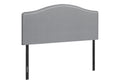 Bed, Headboard Only, Queen Size, Bedroom, Upholstered, Grey Leather Look, Transitional Grey Foam Faux Leather