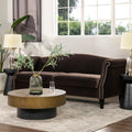 Elaine Camel Back Sofa Accents, Deep Brown Performance Velvet Brown Foam Velvet 3 Seat