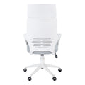 Office Chair, Adjustable Height, Swivel, Ergonomic, Armrests, Computer Desk, Work, Grey Mesh, White Metal, Contemporary, Modern White Foam Polyester