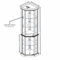 Corner Lighted Curio Cabinet Corner Glass Cabinet Lighted Curio Cabinet Corner Display Case For Living Room, Curio Cabinet, Antique Collection, Wine,Bar Glass Storage Light Included,Antique White Antique White Mdf Glass