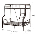 Sandy Black Twin Over Full Bunk Bed With Built In Ladder Black Metal