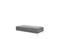 Modern Antique Gray Large Ottoman Metal Legs 1Pc Cocktail Ottoman Living Room Antique Gray Faux Leather Primary Living Space Grey Contemporary,Modern Rectangle Bonded Leather