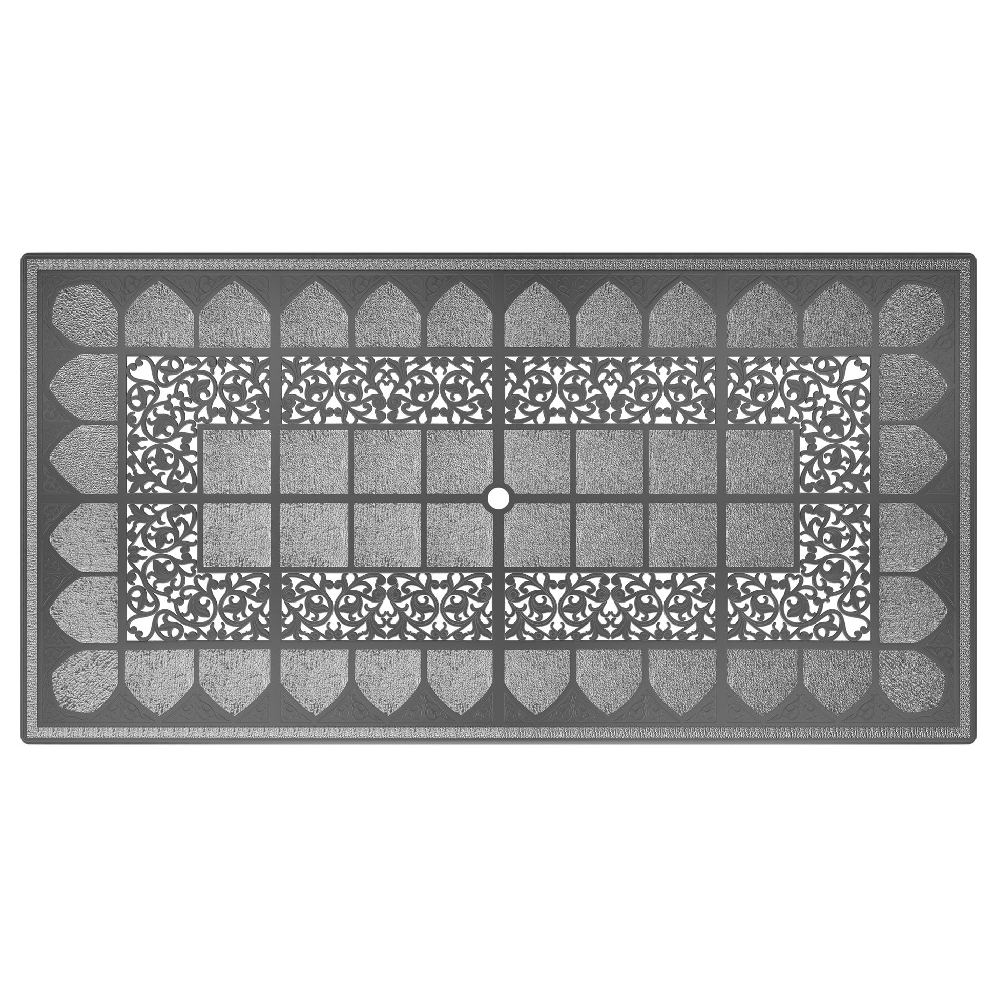 Cushions In Random Colors 5 Piece Set Of Cast Aluminum Patio Furniture With Cushions Yes Dining Set Black Seats 4 Rust Resistant Frame Water Resistant Cushion Garden & Outdoor Complete Patio Sets Aluminium