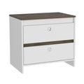 Lily Nightstand, Two Drawers, Superior Top Multicolor Mdf Engineered Wood