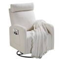 Swivel Upholstered Manual Recliner Chair Theater Recliner Sofa 360 Degree Nursery Glider Rocker For Living Room, Beige Beige Velvet Velvet 1 Seat