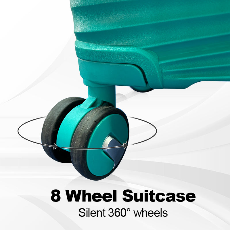 Hardside Luggage Sets 3 Pieces, Expandable Luggages Spinner Suitcase With Tsa Lock Lightweight Carry On Luggage 20Inch 24Inch 28Inch Teal Blue Polypropylene