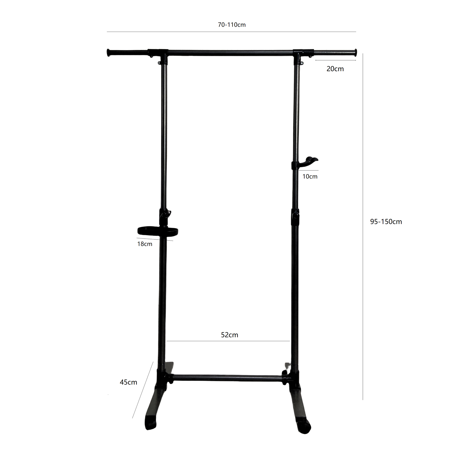 Short Clothing Racks For Hanging Clothes With Bottom Shelves And Wheels Heavy Duty Rolling Clothes Rack Kids Clothing Rack For Adult Coat, Closet, Wardrobe Black Black Metal