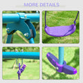 Outsunny Metal Swing Set With Glider, Two Swing Seats And Adjustable Height, Outdoor Heavy Duty A Frame Suitable For Playground, Backyard, Purple Purple Metal