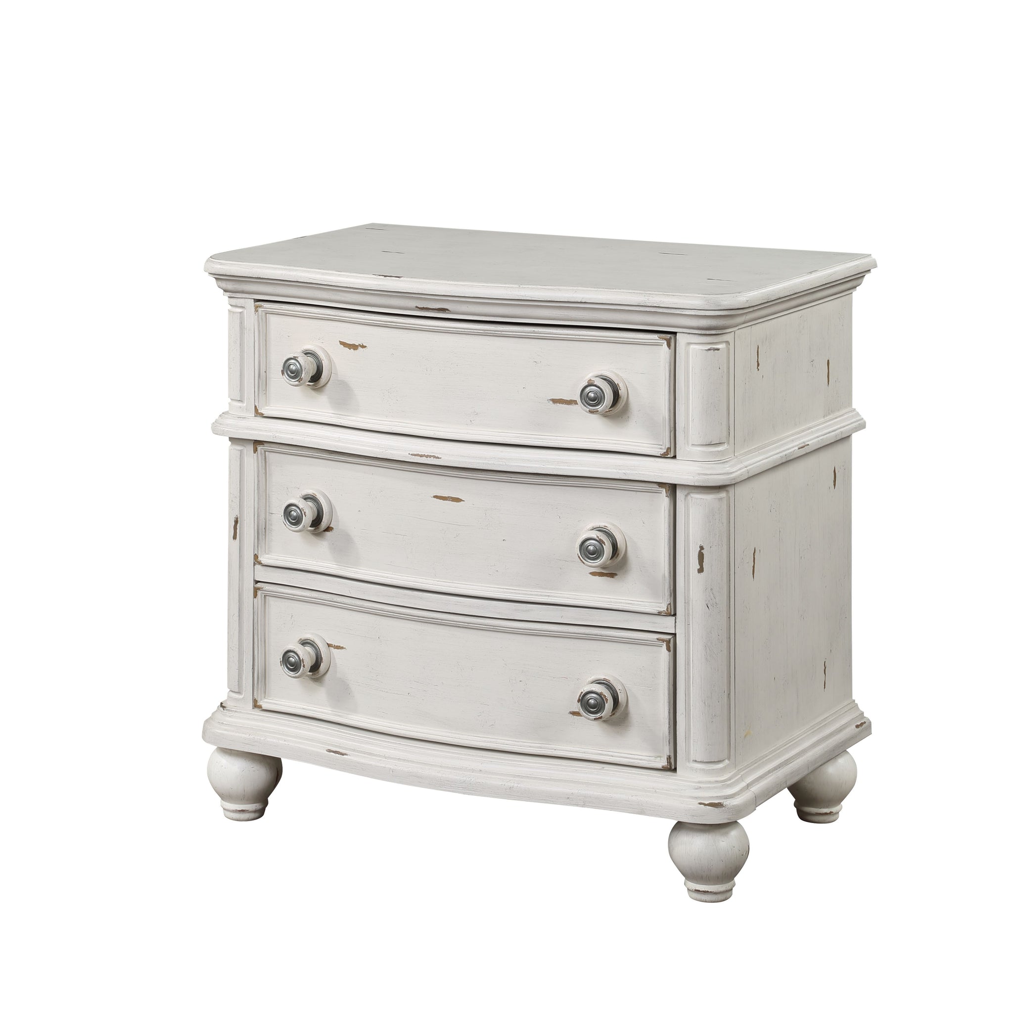 Antique White 3 Drawer Nightstand Antique White 3 Drawers Bedroom Rectangle Felt Lined Drawers Antique Wood