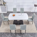 Modern Dining Table Set For 6, 7 Piece Dining Set, 63