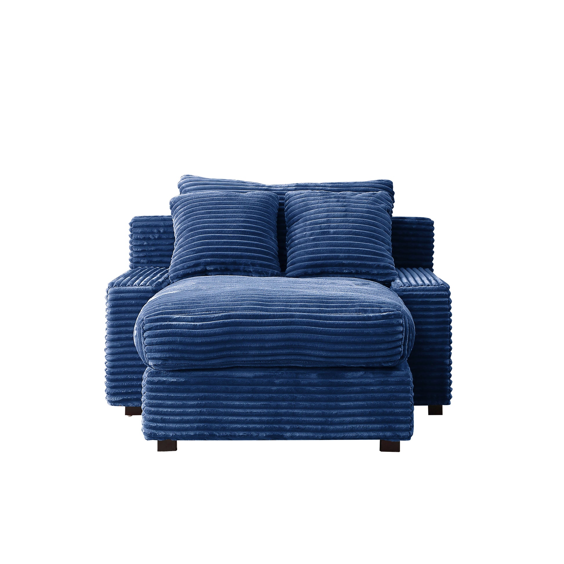 Modern Luxury Sofa Couch For Living Room Quality Corduroy Upholstery Sleeper Sofa Bed Daybed Navy Blue Blue Corduroy 1 Seat