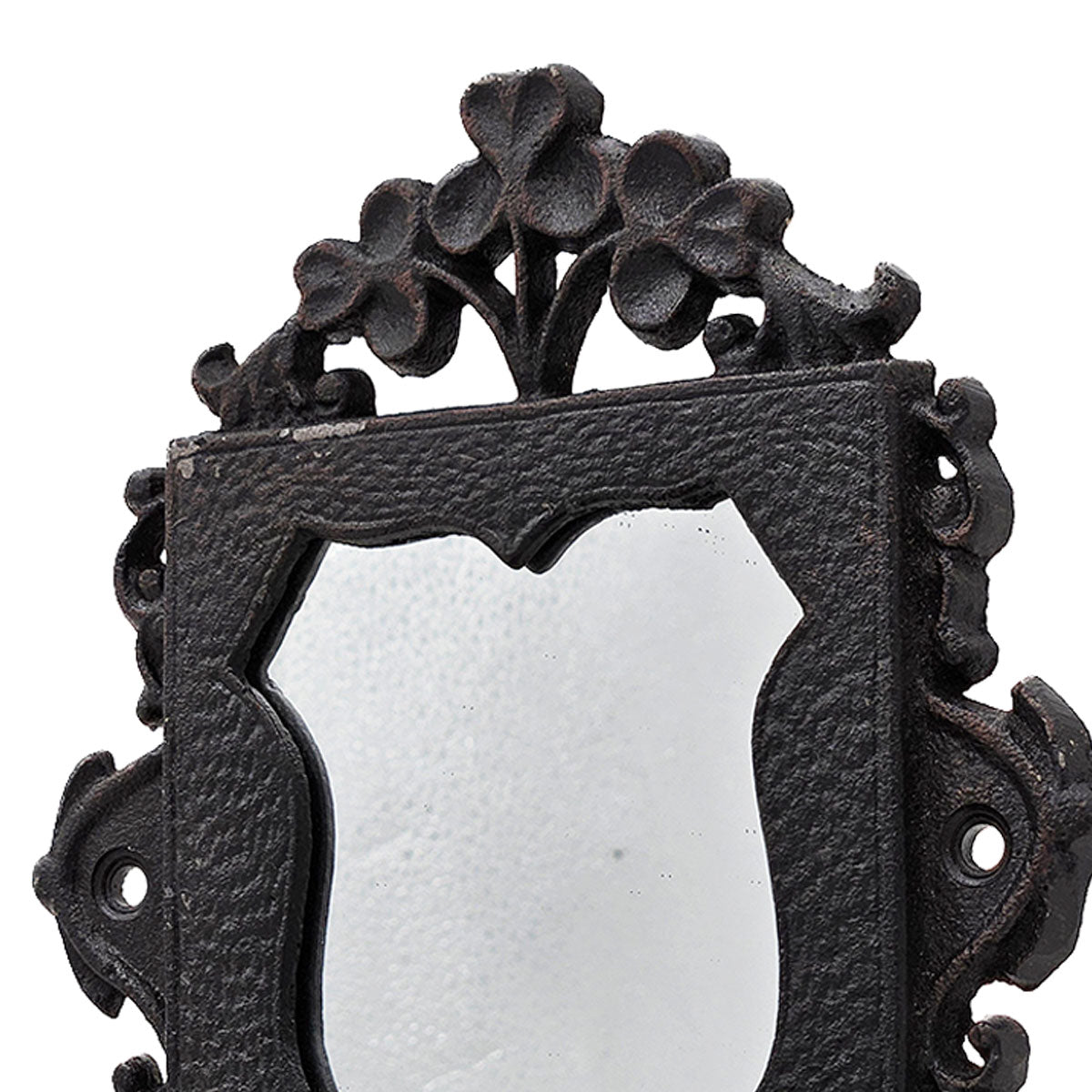 6.3X3.9X8.2" Black Cast Iron Soap Dishes With Mirror Black Iron