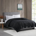 Lightweight Down Alternative Blanket With Satin Trim Black King Black Polyester