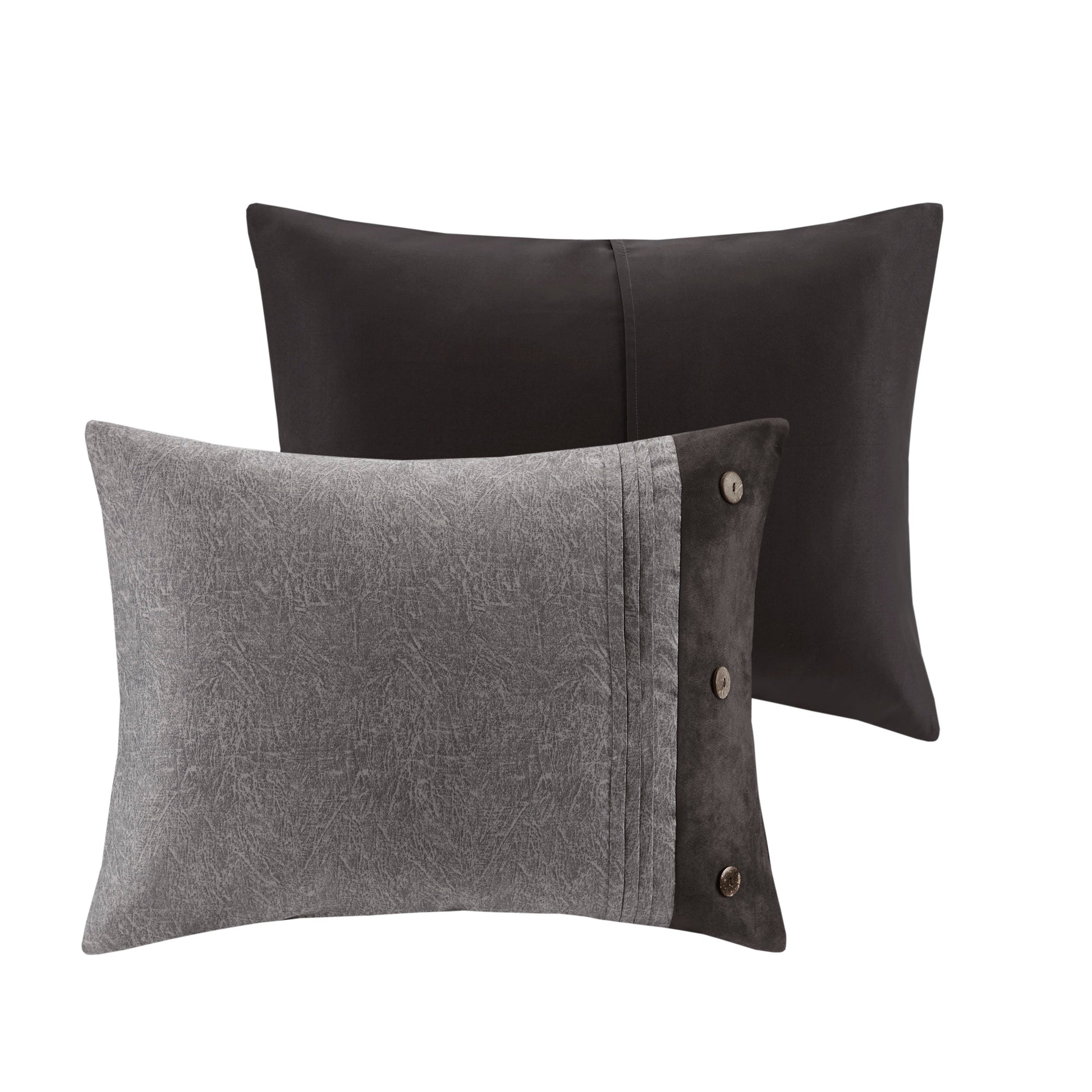 7 Piece Faux Suede Comforter Set Grey King King Grey Polyester