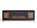 Ventura 86 Inch Fireplace Tv Stand For Tvs Up To 95 Inches, Black And Bourbon Finish Black 90 Inches Or Larger Wood Wood