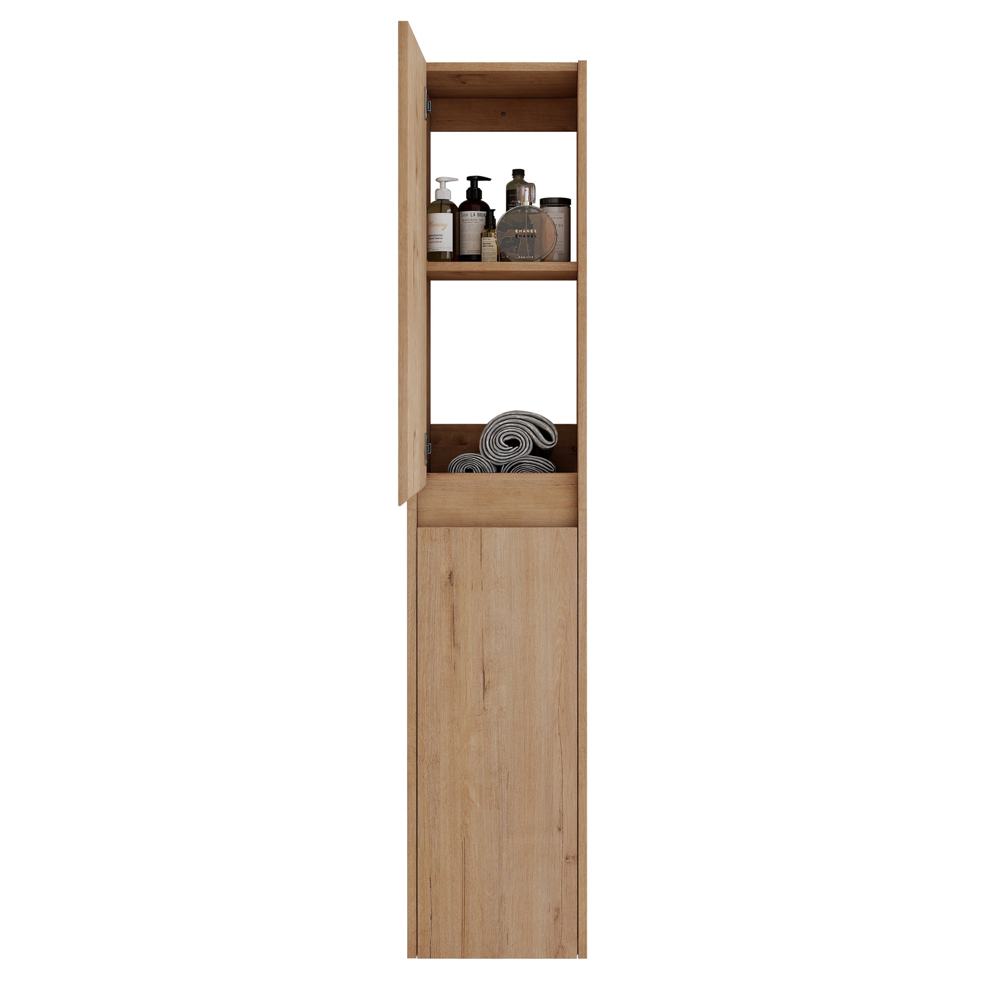 48" Wall Mounted Bathroom Vanity With Sink And Side Cabinet, Soft Close Doors,00112Imox2 0636Imo 0612Gwh Combination Cabinet Kd Packing Imitative Oak Bathroom Modern Plywood Plywood