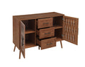 2 Door 3 Drawer Cabinet, Accent Storage Cabinet, Suitable For Living Room, Bedroom, Dining Room, Study Walnut Mdf