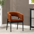 Mirah Modern Open Barrel Dining Chair, Burnt Orange Performance Velvet Burnt Orange Foam Velvet