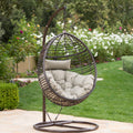 Hanging Basket Brown No Stand Basket Only Khaki Brown Pe Rattan Iron