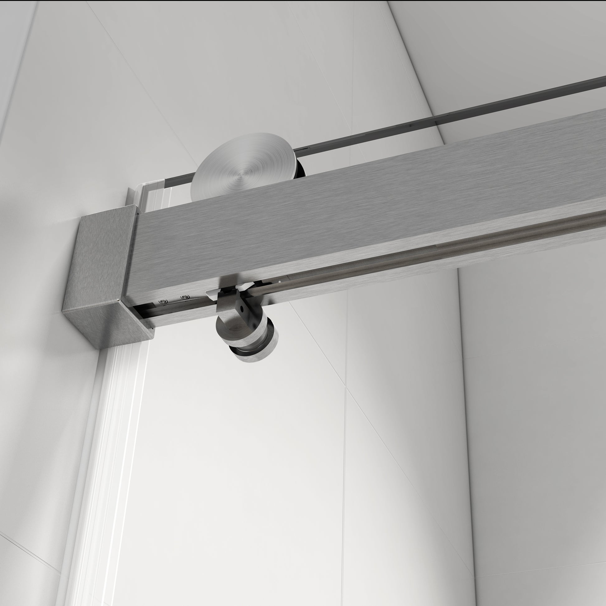 Top Rail Only, Stainless Steel Top Track With Buffer For Shower Door, 24D02P01 T60Bnx Brushed Nickel Stainless Steel