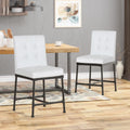 Counter Stool Set Of 2 White Wood