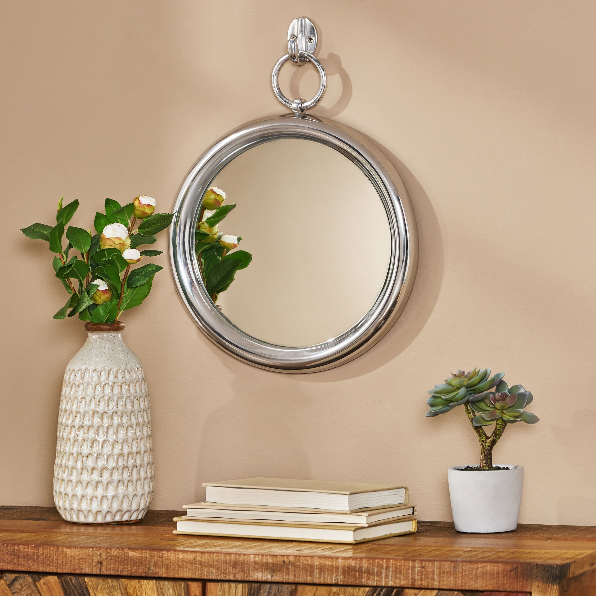 Round Mirror Silver Aluminium