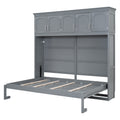 Queen Size Murphy Bed Wall Bed With Top Cabinets,Gray Queen Gray Plywood