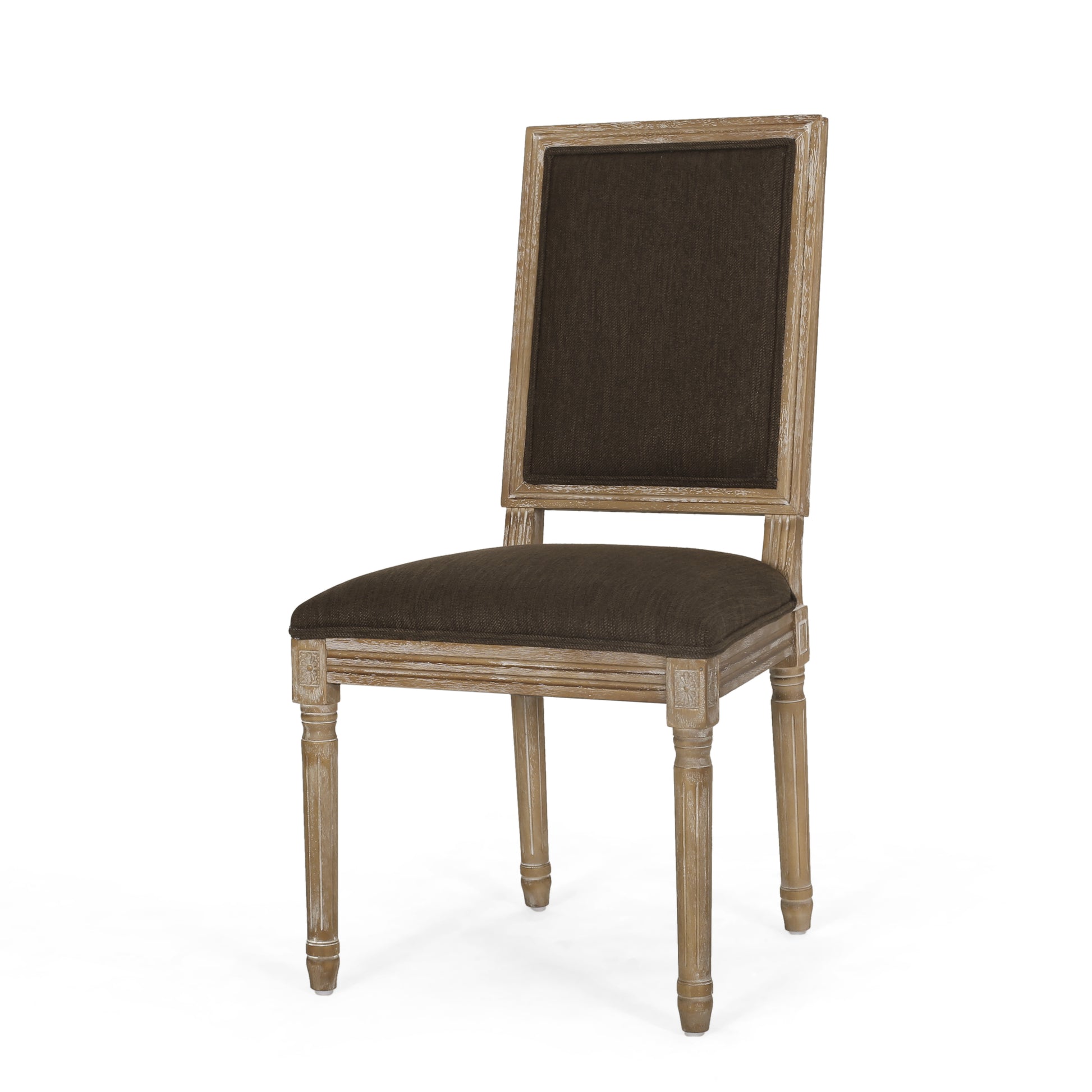 Dining Chair Brown Fabric