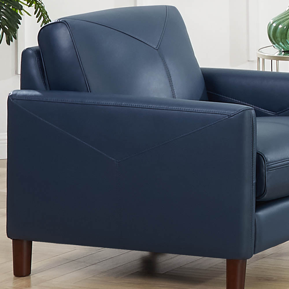 Yorkdale Leather Chair Navy Down Filling Genuine Leather