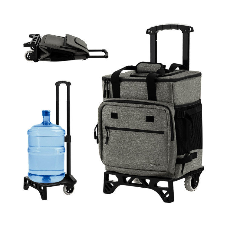 Able To Serve As A Rolling Cooler, Portable Cooler Or Adjustable Hand Truck Gray Gray Metal