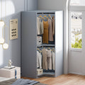 Polygon Corner Wardrobe, Gray Gray Particle Board