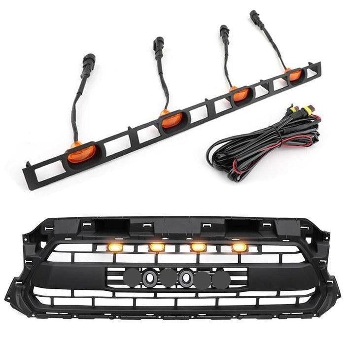 Front Grille For 2012 2013 2014 2015 2Nd Gen Toyota Tacoma Trd Pro Grill With Amber Lights Matte Black Black Abs Abs