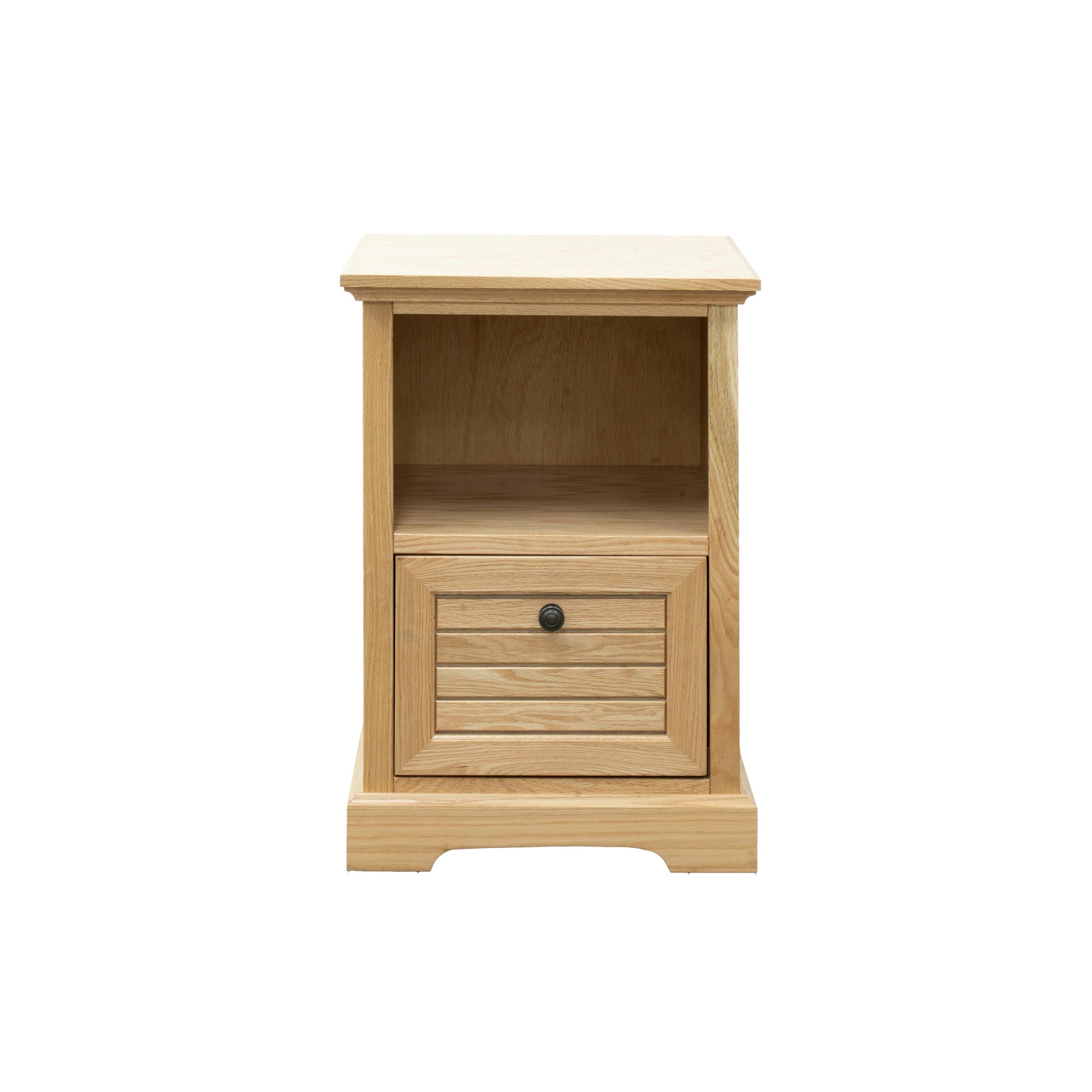 Topanga 21 Inch One Drawer File Cabinet, No Assembly Required, Natural Finish Natural Wood