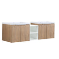 60 Inch Soft Close Doors Bathroom Vanity With Sink, A Small Storage Shelves, 24