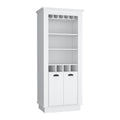 Lafayette Bar Cabinet With 4 Bottle Rack, Upper Glass Holder And Dual Door Design White Primary Living Space Modern Shelves Included Particle Board