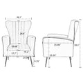 Velvet Accent Chair, Wingback Arm Chair With Gold Legs, Upholstered Single Sofa For Living Room Bedroom Yellow Velvet 1 Seat
