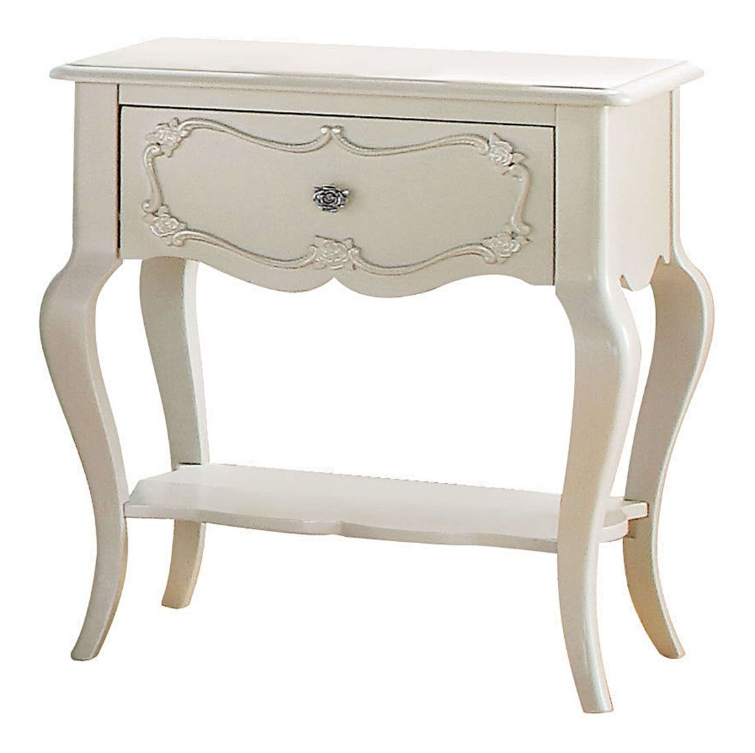 Pearl White 1 Drawer Nightstand With Shelf White 1 Drawer Bedroom Rectangle Shelf White Pine