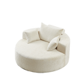 55'L Chenille Sponge Single Sofa,No Assembly Required,Fluffy Modern Sleeper Chair For Living Room, Bedroom, Lounge And Projection Room Not A Swivel Chair. Beige Foam Chenille 1 Seat