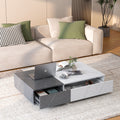 Modern Style Black And White Coffee Table With Two Storage Spaces White Black White Primary Living Space Rectangular Drawers Rectangular Coffee & End Tables Particle Board Mdf