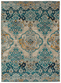 Casual, Modern, Traditional, Transitional, Oriental, Bohemian, Textured Cut Pile 9' X 12' Rectangle Area Rug Turquoise Polypropylene