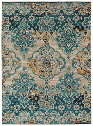 Casual, Modern, Traditional, Transitional, Oriental, Bohemian, Textured Cut Pile 9' X 12' Rectangle Area Rug Turquoise Polypropylene