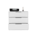 Kaia 3 Drawers Dresser, Superior Top White White Bedroom Modern Particle Board Particle Board