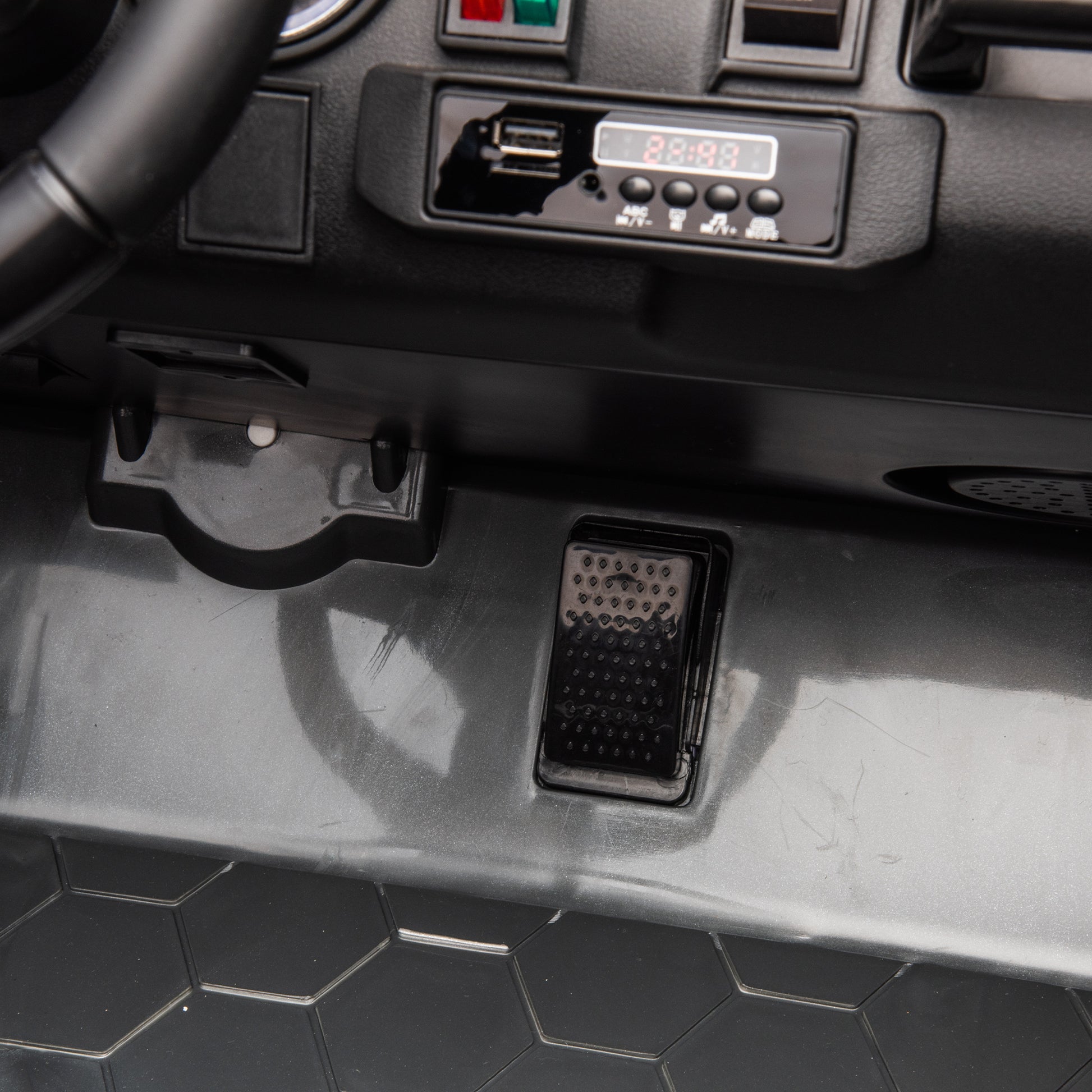 24V Two Seater Kids Ride On Car W Parents Remote Control, Licensed Toyota Lc250,4Wd,220W Motors,With Shovel,Three Point Seat Belt,Slow Start,Speed Adjustment,Bluetooth,Music For Kids Aged 3 . Gray 100 149 Lbs Polypropylene