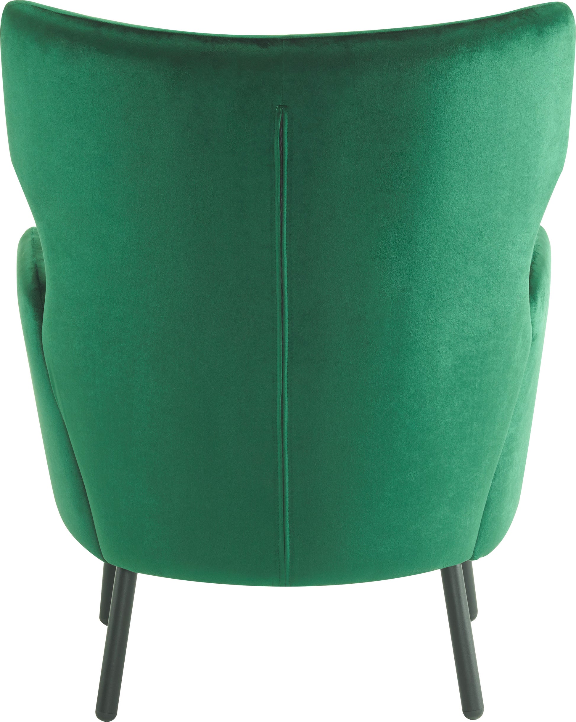 Wing Back Velvet Accent Chair, Modern Living Room Armchair Comfy Upholstered Single Sofa Chair For Bedroom Dorms Reading Reception Room With Metal Legs & Pillow, Green Green Velvet